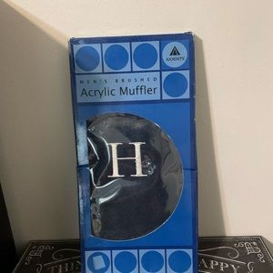 Men scarf. New in package. Black with (H) monogram